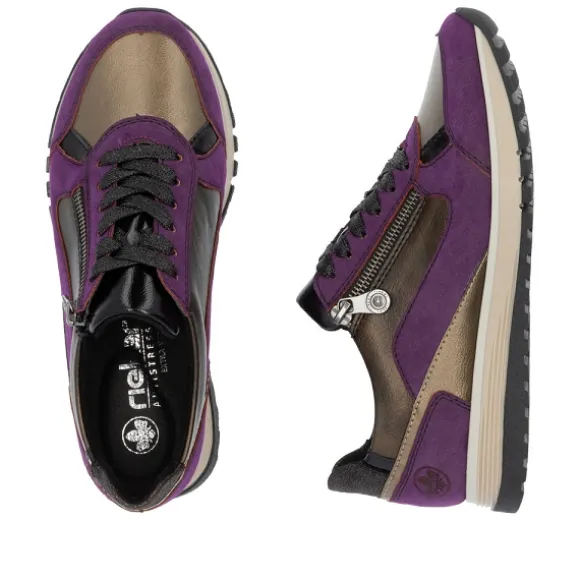 rieker_tennis___violet_3-4.webp Femme Rieker Webstore Baskets*Rieker tennis 49002 30 violet