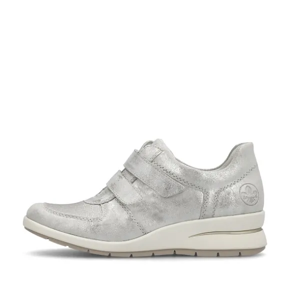 Femme Rieker Webstore Baskets*Rieker tennis l4868 90 argent